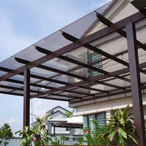 Mái kính dùng cột trống