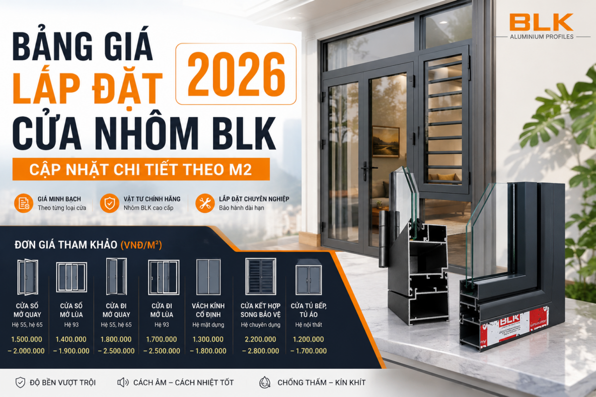 Bảng giá lắp đặt cửa nhôm BLK 2026 mới nhất