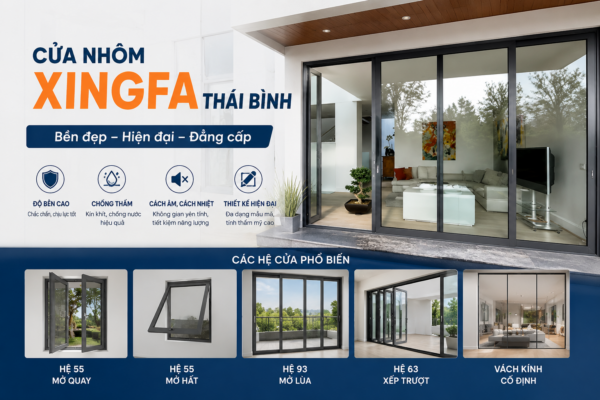 Cửa nhôm Xingfa Thái Bình đẹp hiện đại