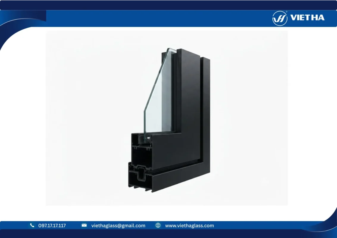 Mặt cắt hệ nhôm Xingfa 63 dùng cho cửa xếp trượt nhiều cánh