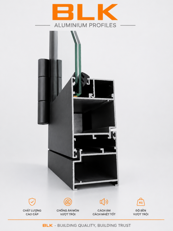 Mặt cắt thanh nhôm BLK độ dày 1.2mm - 2mm