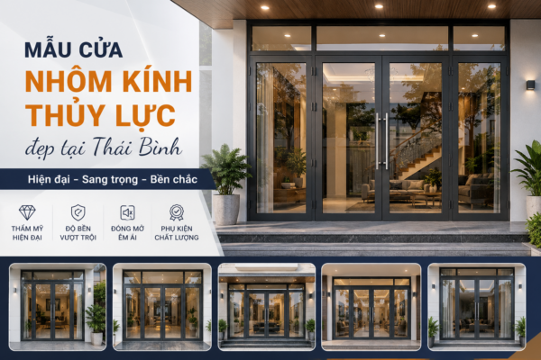 Mẫu cửa nhôm kính thủy lực đẹp tại Thái Bình
