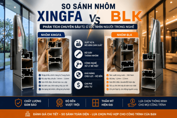 So sánh nhôm Xingfa và BLK cho công trình nhà ở