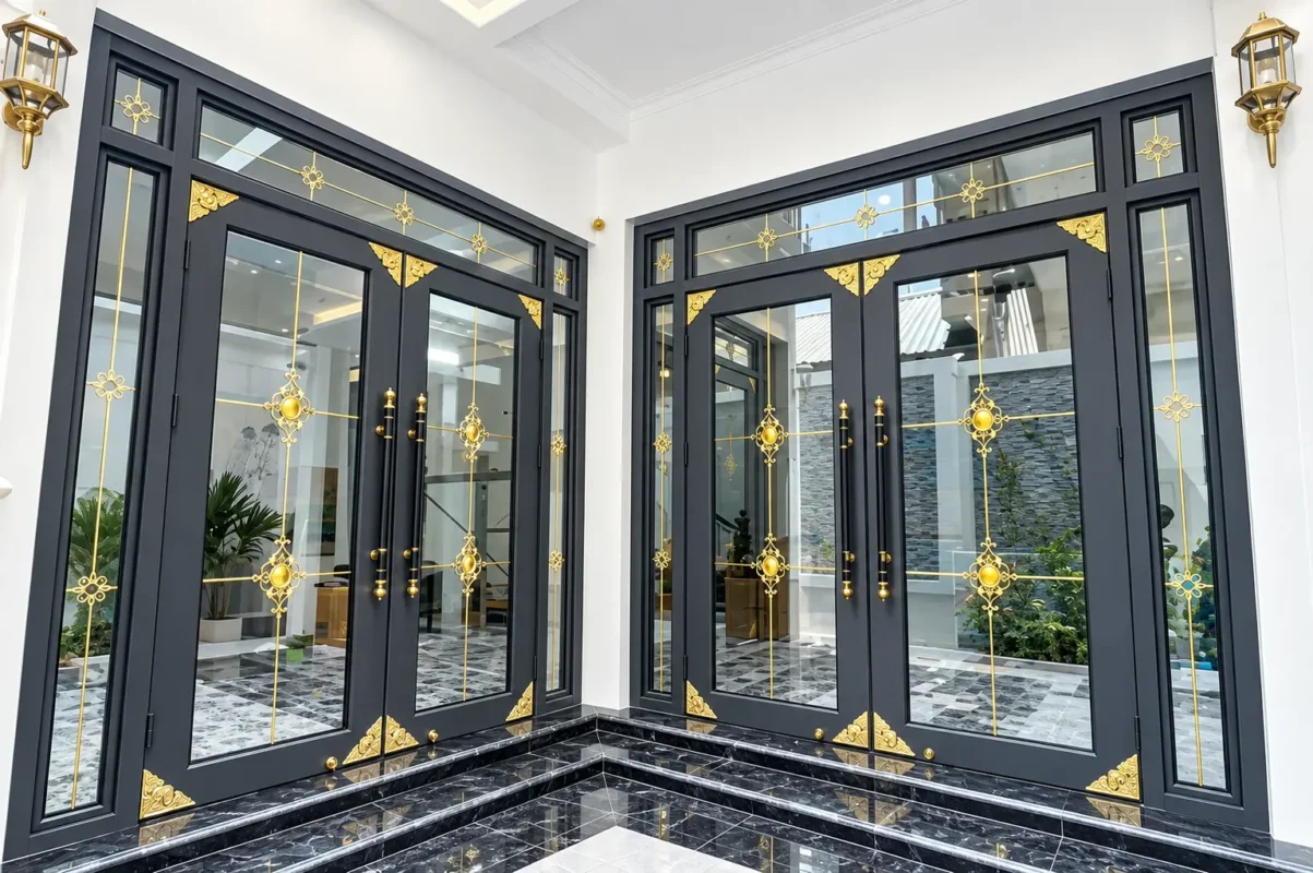Cửa nhôm kính thủy lực Seaaluk lắp cho sảnh, showroom