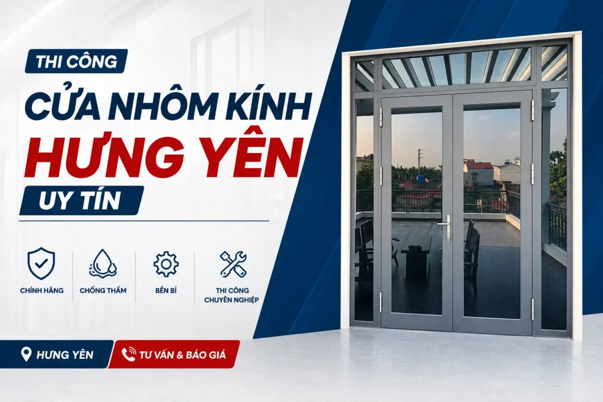 Thi công cửa nhôm kính Hưng Yên uy tín, chất lượng