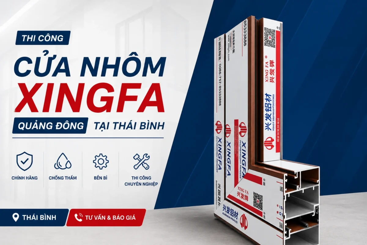 Thi công cửa nhôm Xingfa Quảng Đông tại Thái Bình